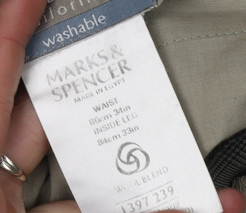 Marks and Spencer Men's Grey Dress Pants 34in