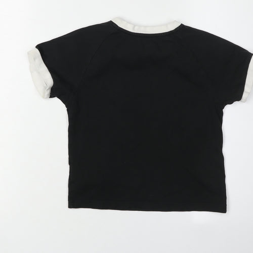 Adidas Girls Black T-Shirt, Logo Accent, 4-5 Years