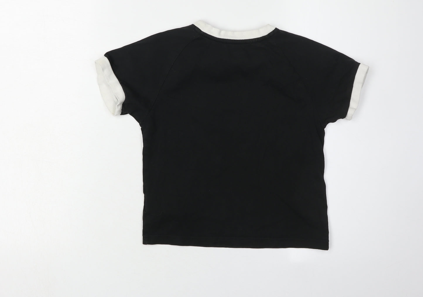 Adidas Girls Black T-Shirt, Logo Accent, 4-5 Years