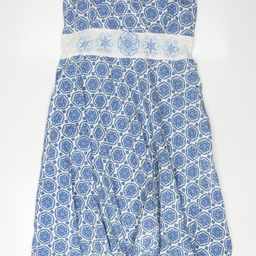 Pistachio Women's Blue Geometric A-Line Dress S
