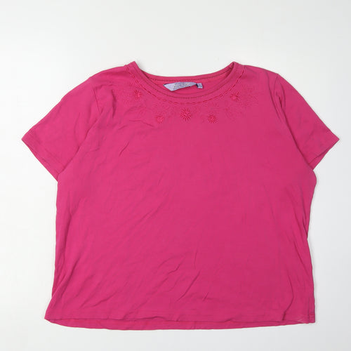Honor Millburn Women's Pink Embroidered T-Shirt, L
