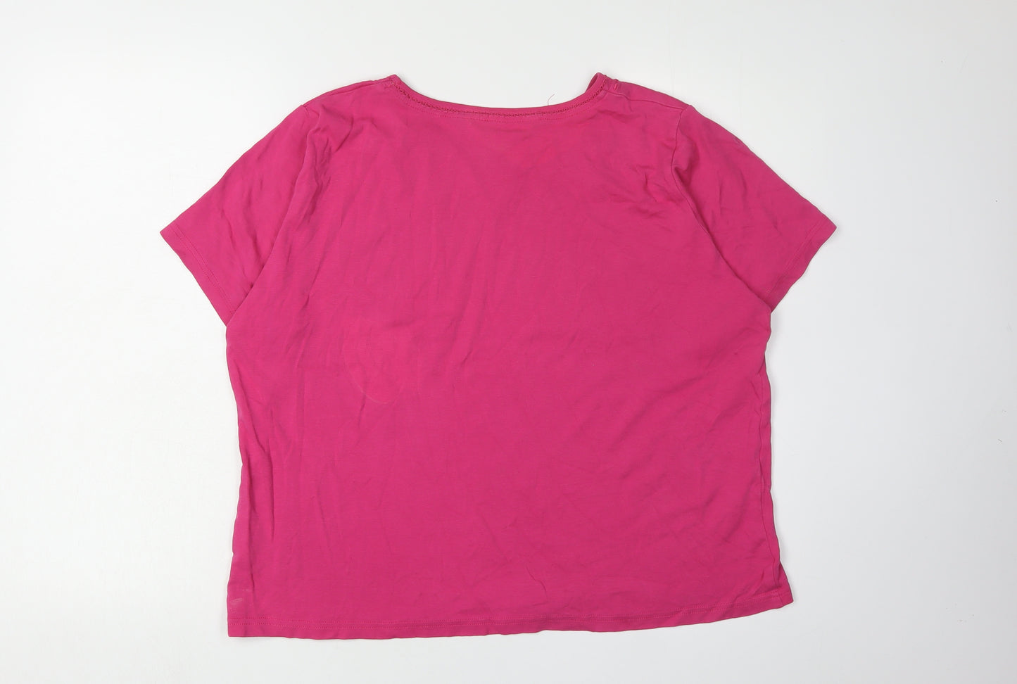 Honor Millburn Women's Pink Embroidered T-Shirt, L