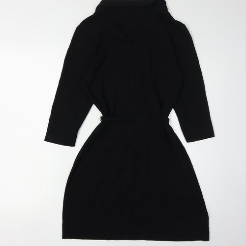 Monsoon Women's Black Collared Belted Dress, Size 12