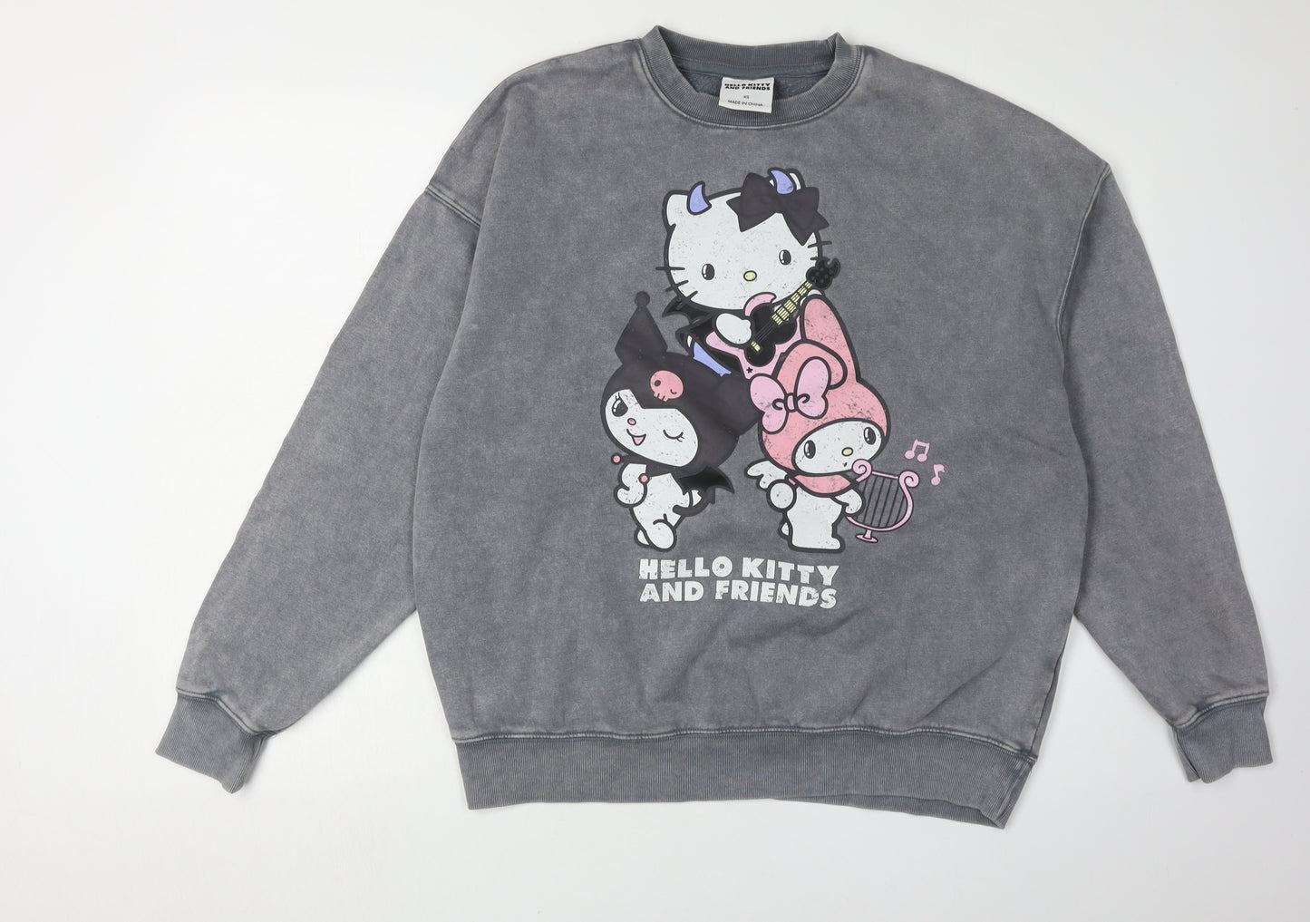 Hello Kitty Grey Pullover Sweatshirt, Women's XS, Casual