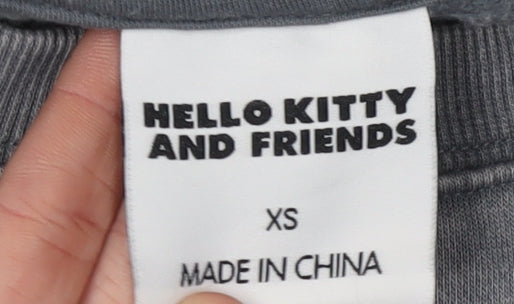 Hello Kitty Grey Pullover Sweatshirt, Women's XS, Casual