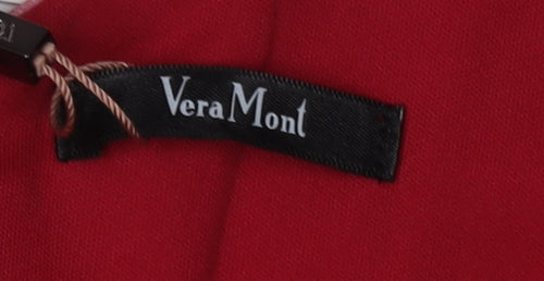 Vera Mont Women's Red Floral Party Dress Size 18