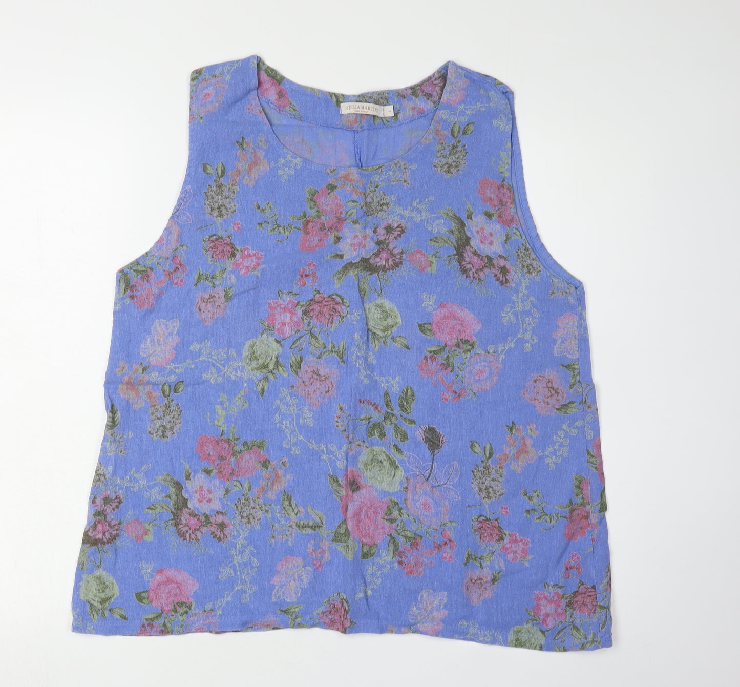 Stella Martini Women's Floral Tank Top Blue L