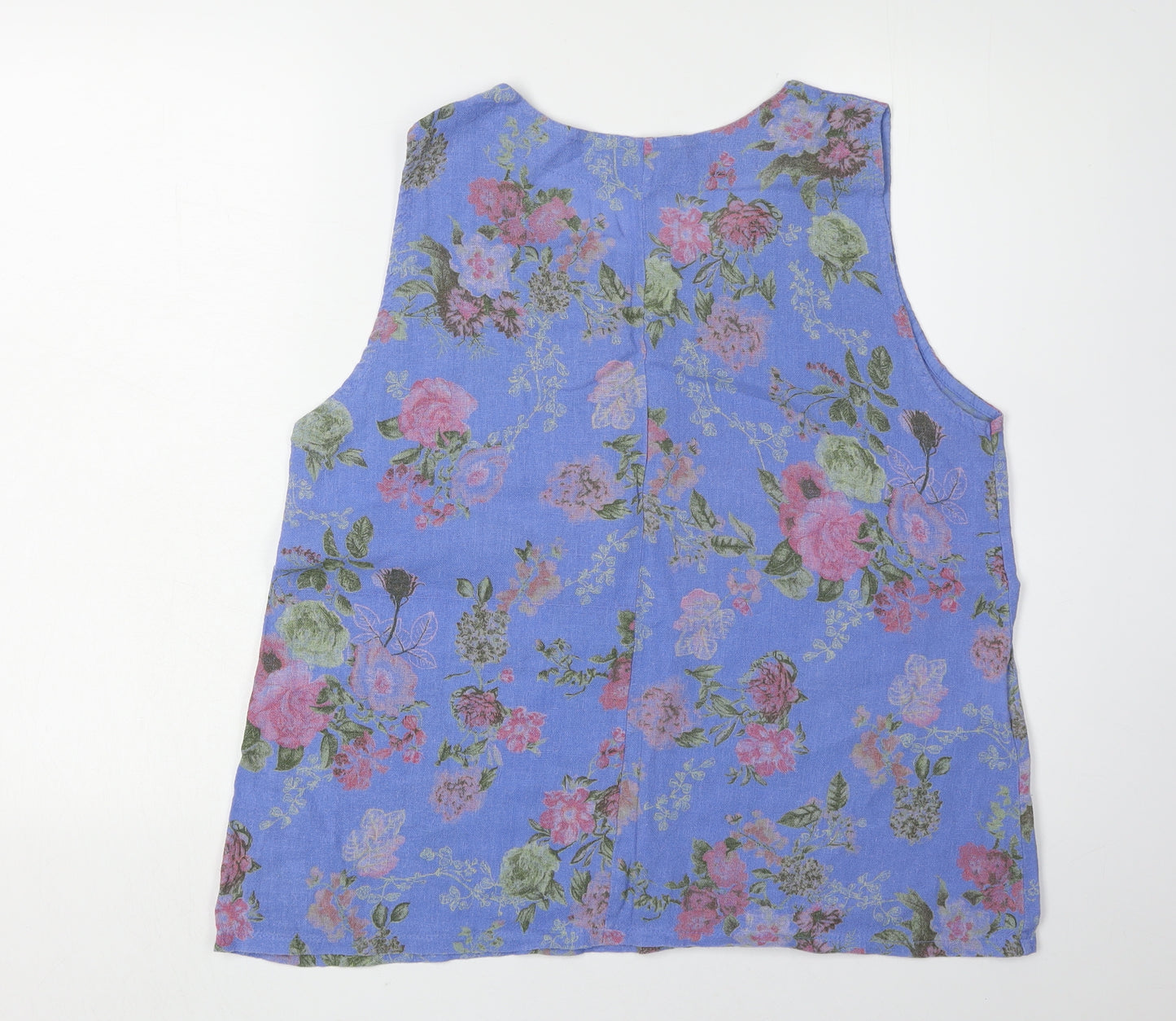 Stella Martini Women's Floral Tank Top Blue L
