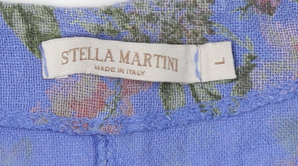 Stella Martini Women's Floral Tank Top Blue L