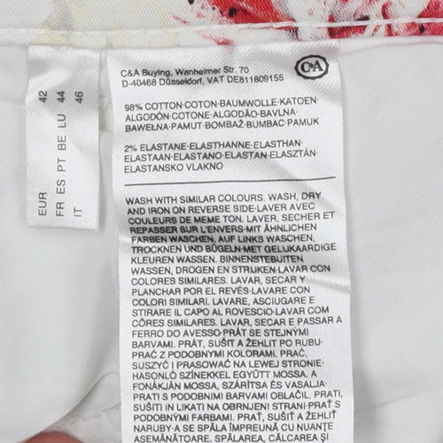 C&A Women's Multicoloured Floral Pencil Skirt, Size 14