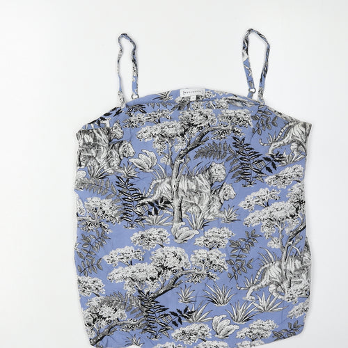 Warehouse Women's Blue Floral Camisole Tank, Size 12