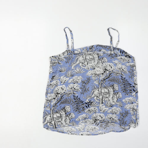 Warehouse Women's Blue Floral Camisole Tank, Size 12