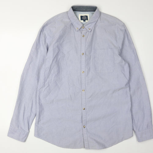 Cambridge Dry Goods Men's Blue Button-Up Shirt L