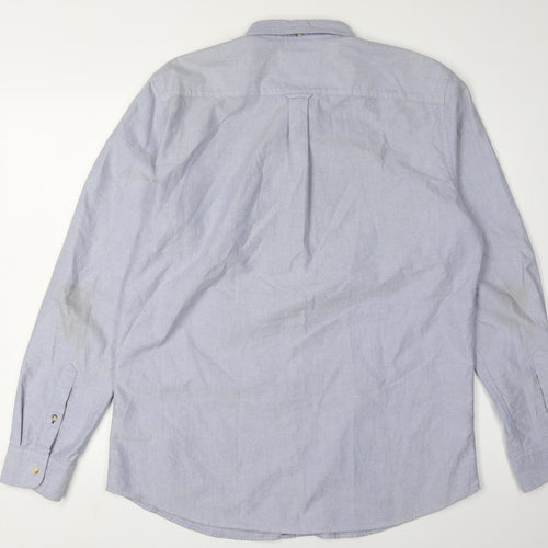 Cambridge Dry Goods Men's Blue Button-Up Shirt L