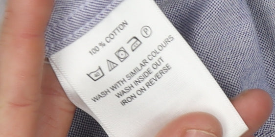 Cambridge Dry Goods Men's Blue Button-Up Shirt L