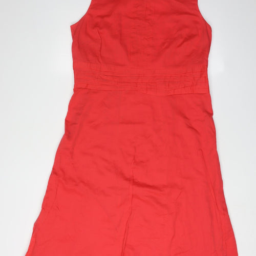 Monsoon Red Sleeveless Cotton Dress Size 18