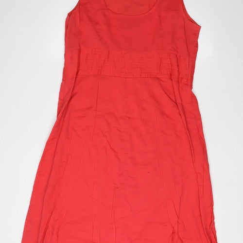 Monsoon Red Sleeveless Cotton Dress Size 18