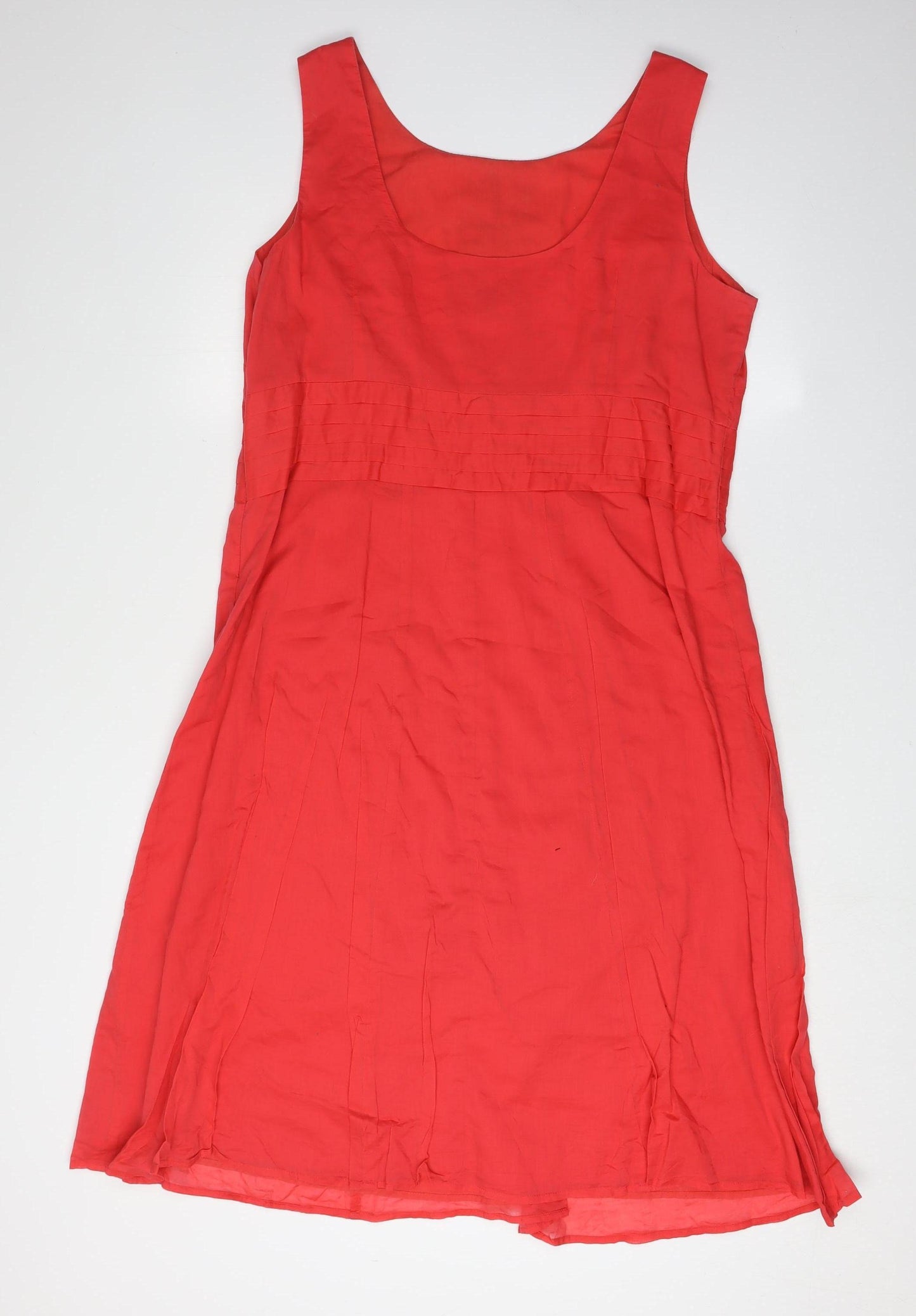 Monsoon Red Sleeveless Cotton Dress Size 18