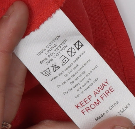 Monsoon Red Sleeveless Cotton Dress Size 18