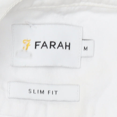 Farah Men's White Slim Fit Long Sleeve Shirt