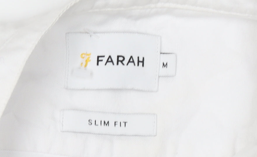 Farah Men's White Slim Fit Long Sleeve Shirt