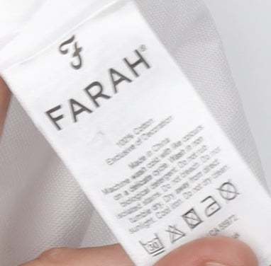 Farah Men's White Slim Fit Long Sleeve Shirt
