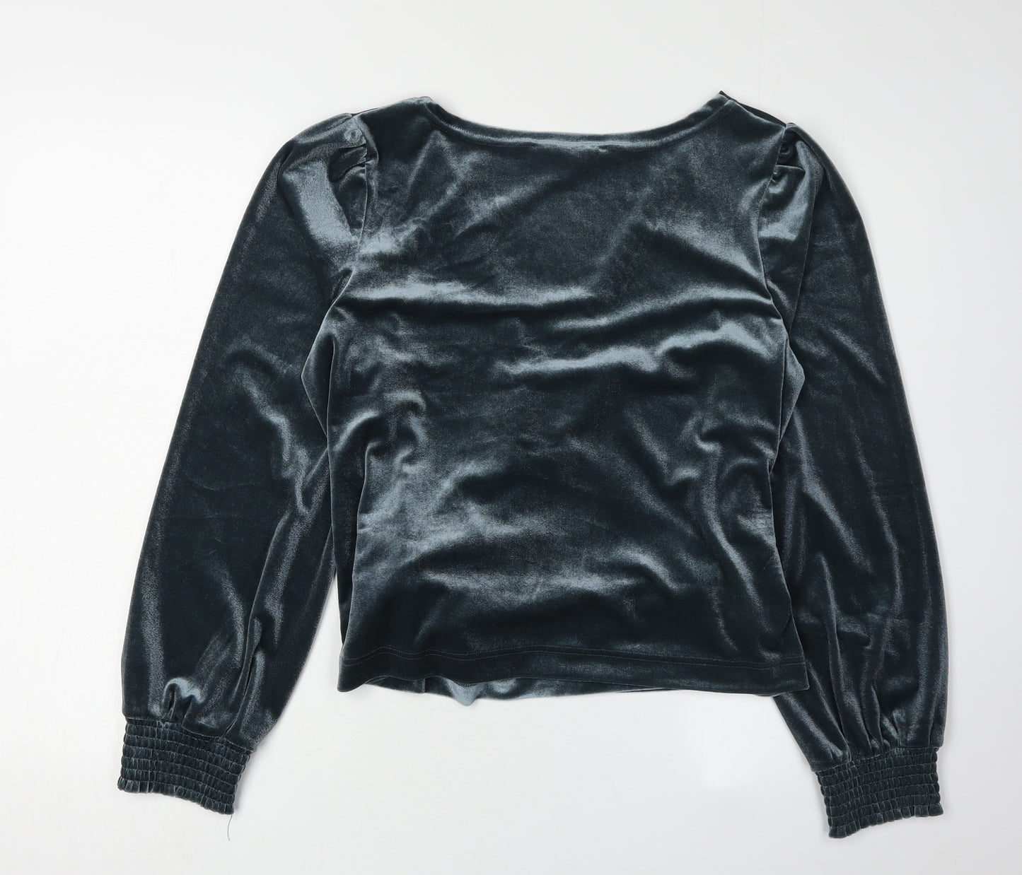 Next Women's Grey Wrap Velvet Blouse Size 14