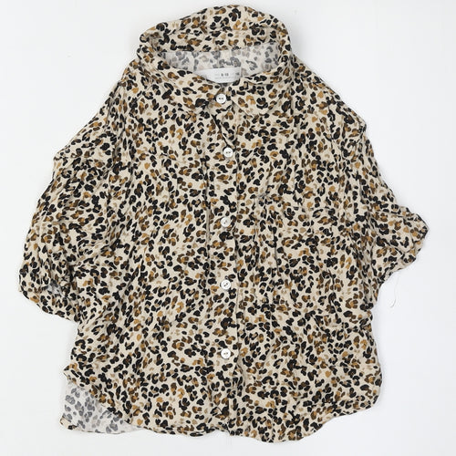 Zara Girls Animal Print Button-Up Shirt, Size 9-10