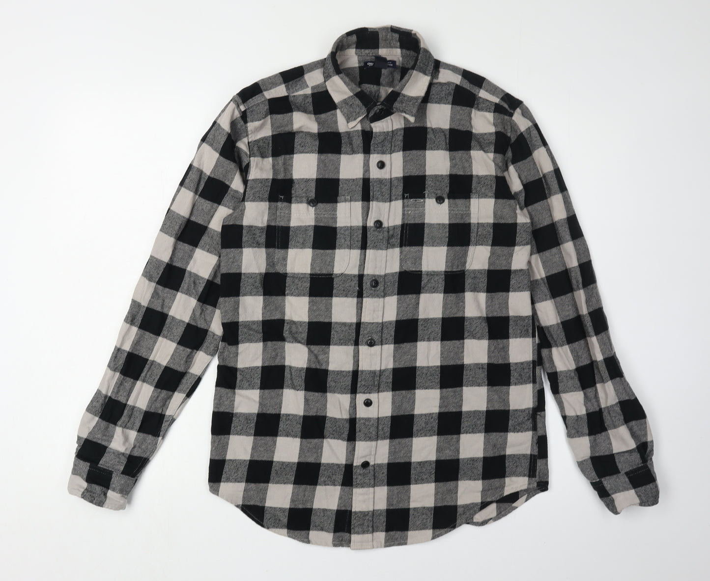GAP Men's Black Check Flannel Shirt XS