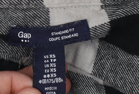 GAP Men's Black Check Flannel Shirt XS