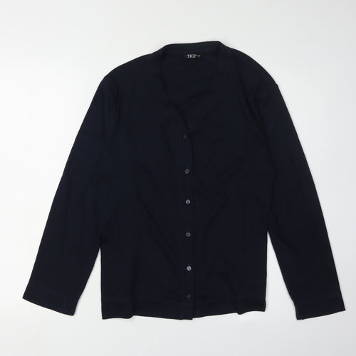 TIGI Women's Black V-Neck Cardigan Size 10