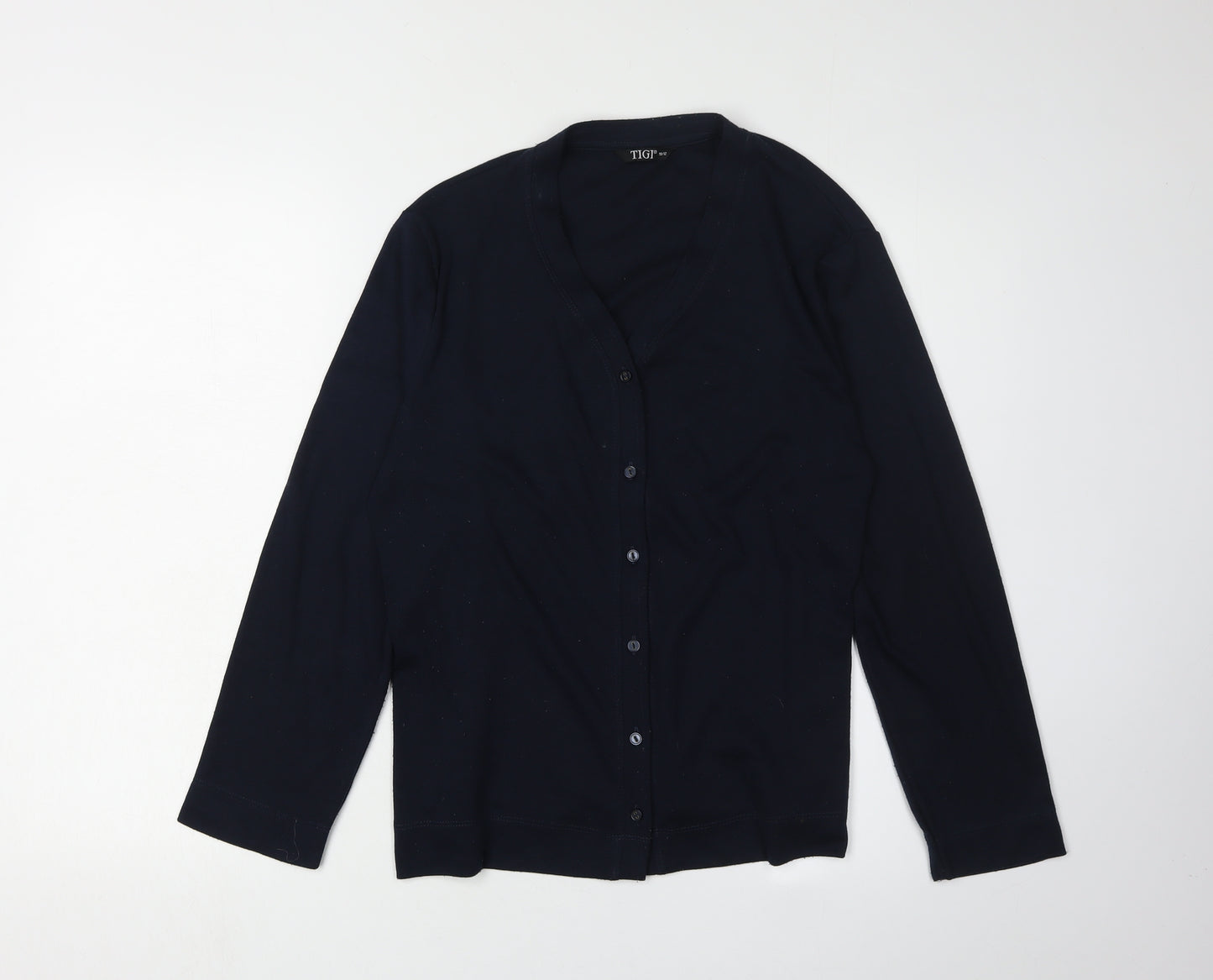 TIGI Women's Black V-Neck Cardigan Size 10