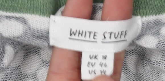 White Stuff Women's Black Polka Dot Cardigan, Size 18