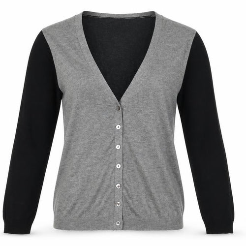 Mango Women's Grey V-Neck Cardigan Size 10