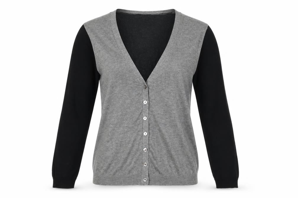 Mango Women's Grey V-Neck Cardigan Size 10