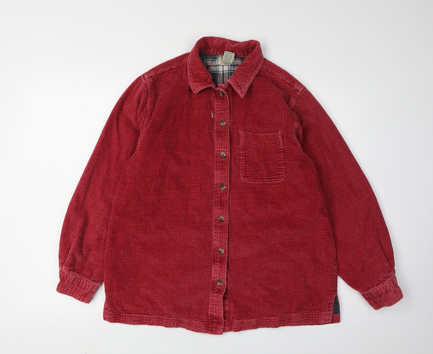 L.L. Bean Men's Red Corduroy Button-Up Shirt S