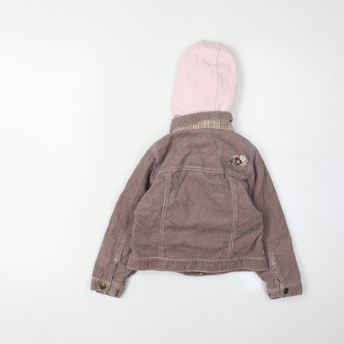 Next Girls Brown Embroidered Corduroy Jacket 3-4 Years