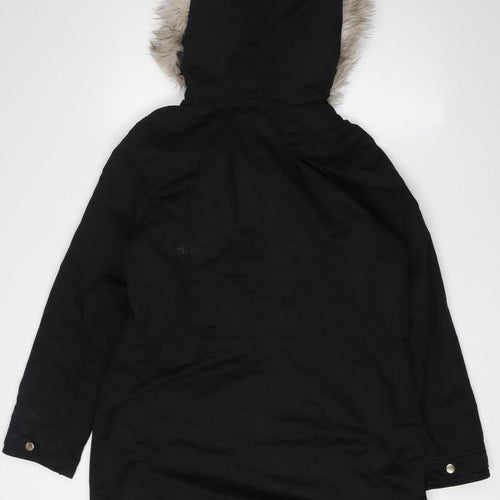 Miss Selfridge Women's Black Parka Coat Size 12