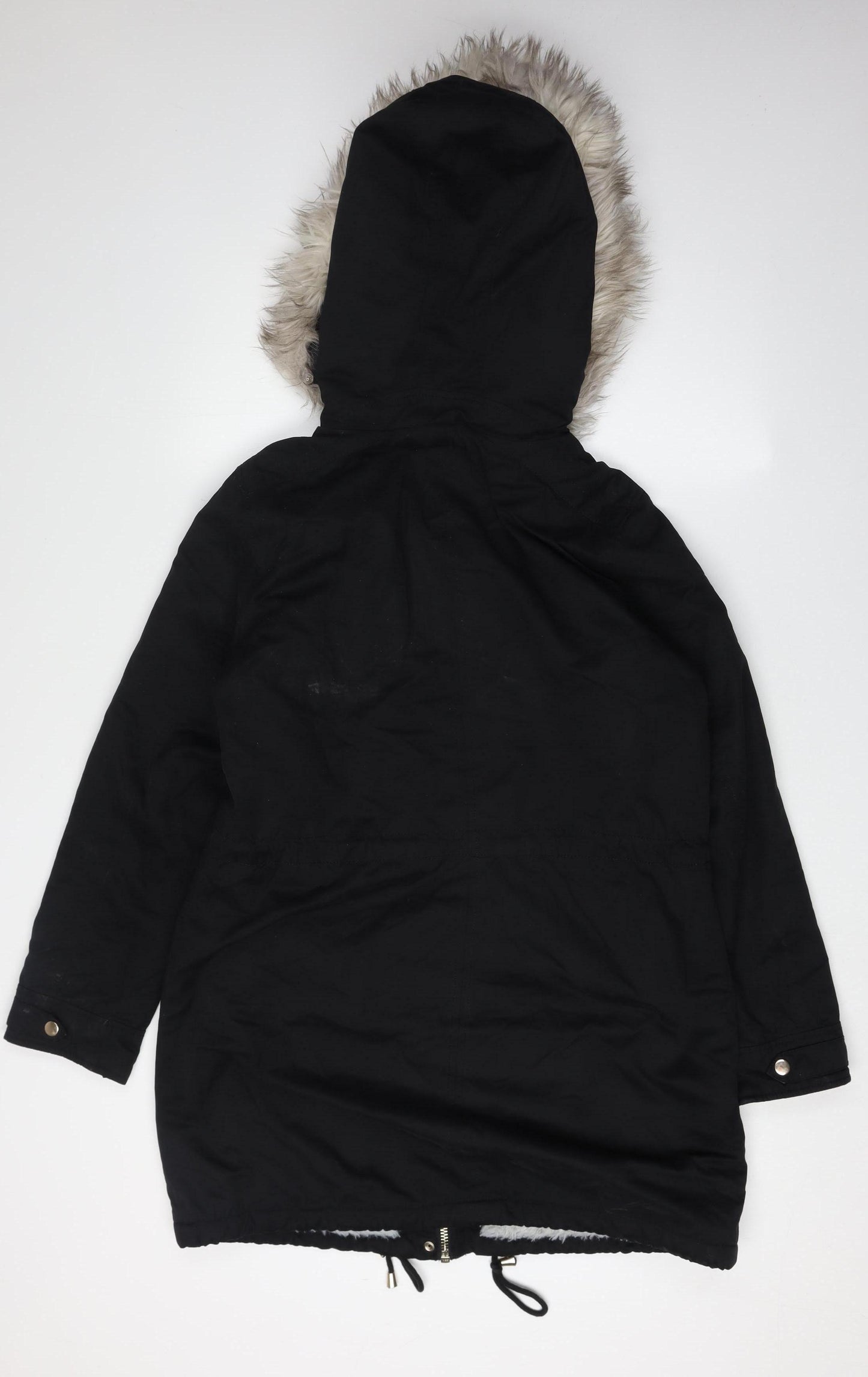 Miss Selfridge Women's Black Parka Coat Size 12