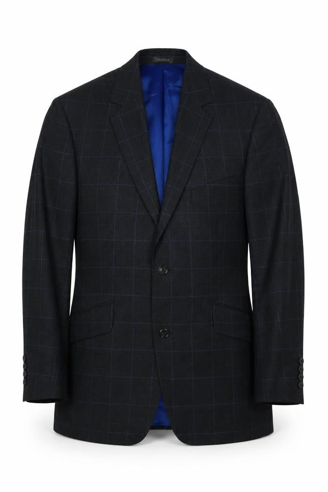Front view of Austin Reed Men's Black Check Blazer 40 Short Formal