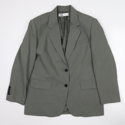 Zara Women's Green Blazer Size L Suit Jacket