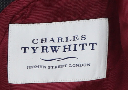 Charles Tyrwhitt Men's Black Wool Blazer, Size 38, Two-Button