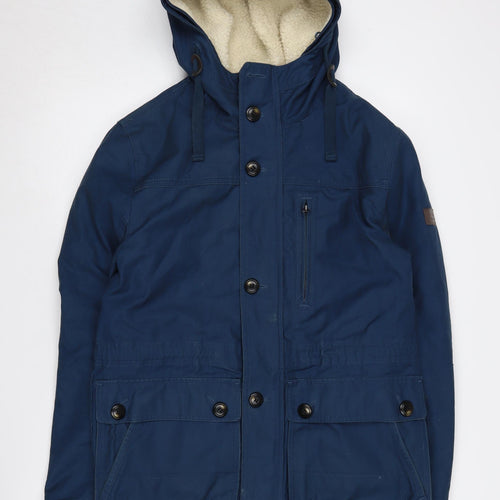 Burton Menswear Blue Parka Jacket, Men's S, Hooded, Lined