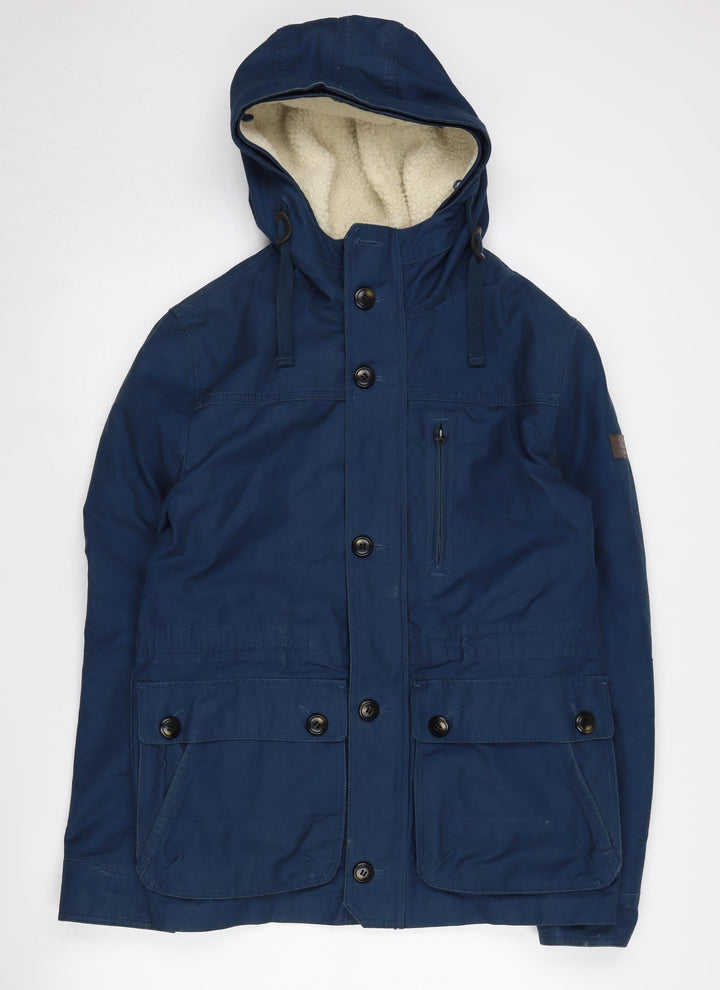 Burton Menswear Blue Parka Jacket, Men's S, Hooded, Lined