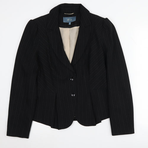 Evie Black Women's Size 12 Pinstripe Blazer