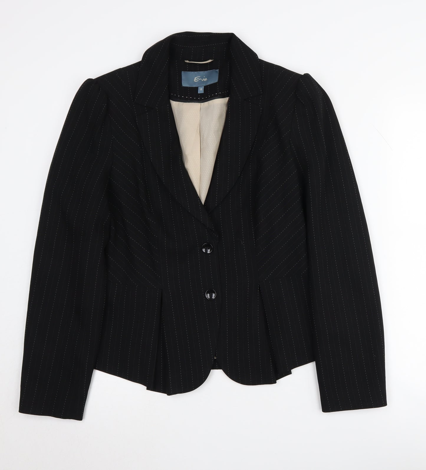 Evie Black Women's Size 12 Pinstripe Blazer