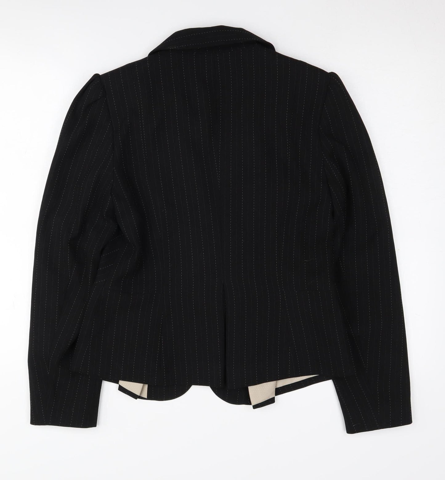 Evie Black Women's Size 12 Pinstripe Blazer
