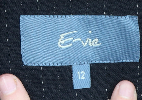 Evie Black Women's Size 12 Pinstripe Blazer