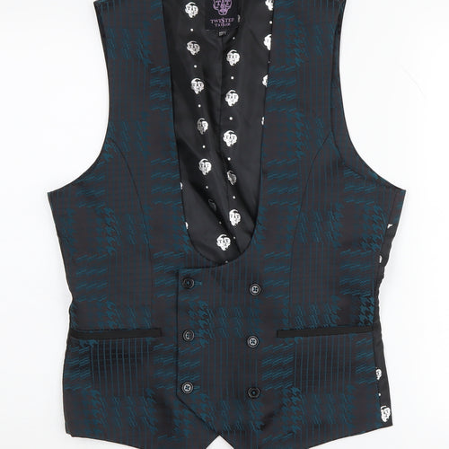 Twisted Tailor Men's Black Waistcoat Gothic Style 36R