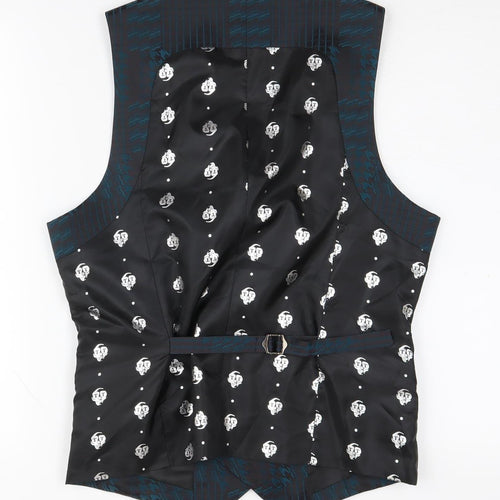 Twisted Tailor Men's Black Waistcoat Gothic Style 36R